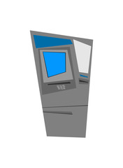 ATM machine isolated icon design.Cartoon style.