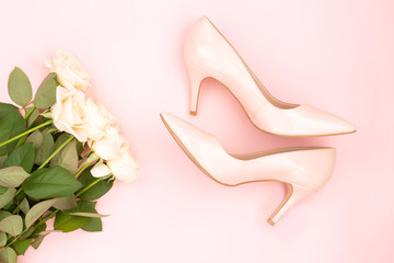 Nude shoes and roses