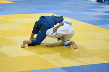 Girls compete in Judo