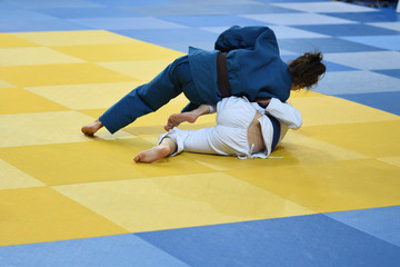 Girls compete in Judo