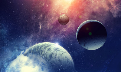 Obraz na płótnie Canvas Space planets and nebula