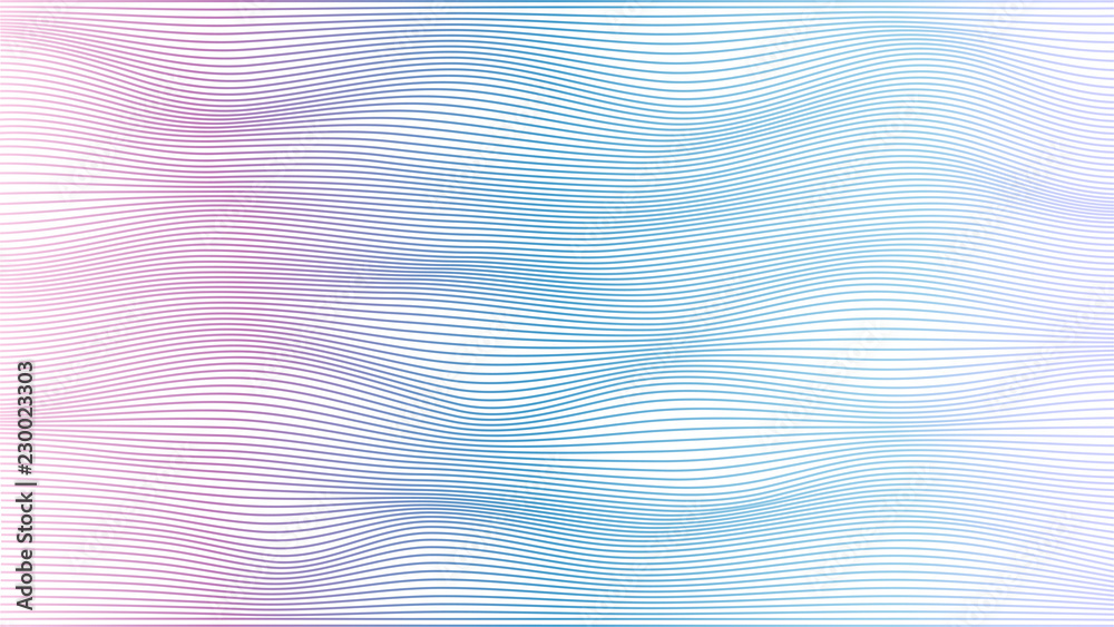 Aufkleber Abstract vector colorful wave lines isolated on white background for design elements in concept of music, technology, modern