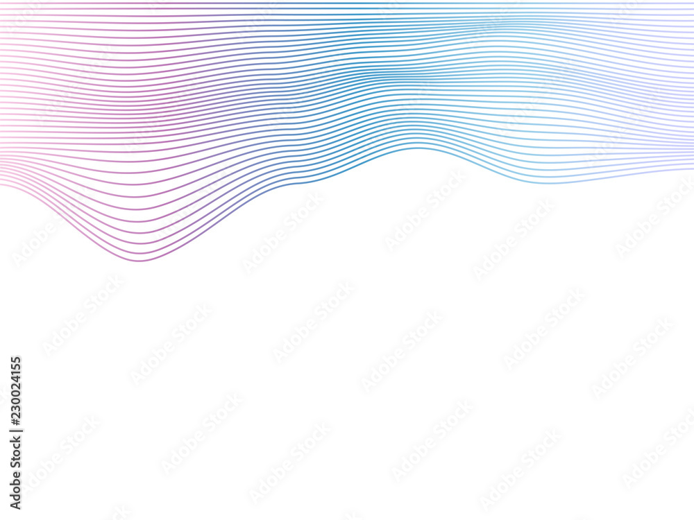 Aufkleber Abstract vector colorful wave lines isolated on white background for design elements in concept of music, technology, modern