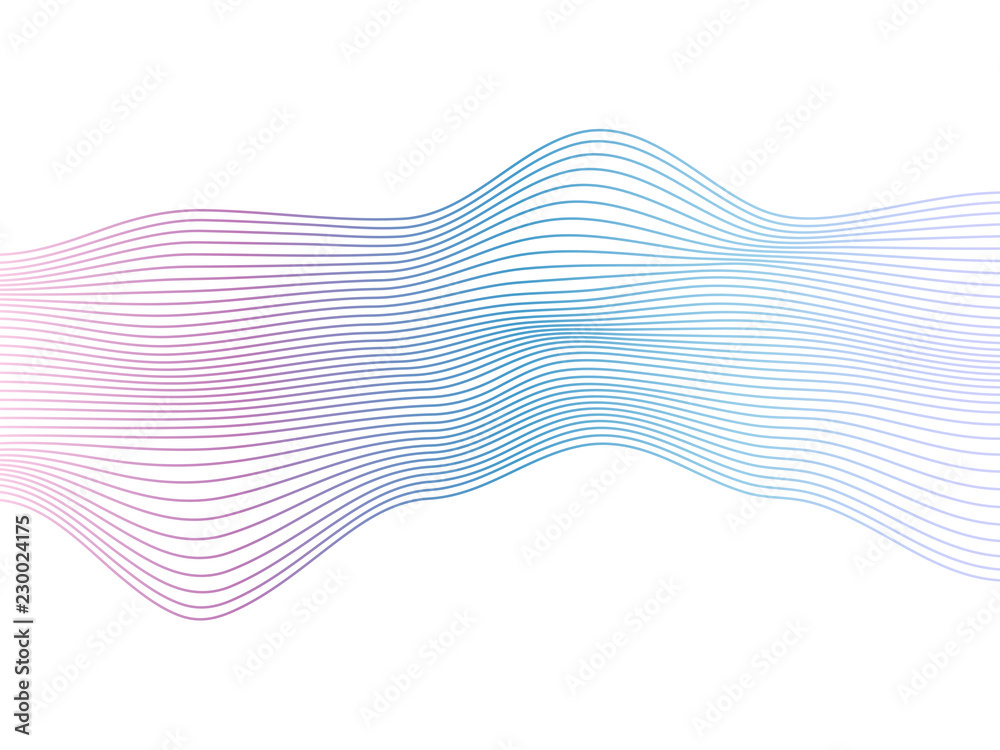 Aufkleber abstract vector colorful wave lines isolated on white background for design elements in concept of m