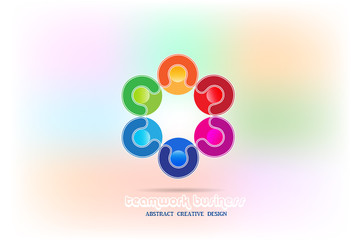 Abstract colorful people logo