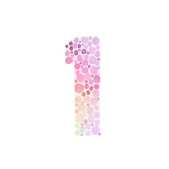 カラフルな数字の1　水彩 イラスト