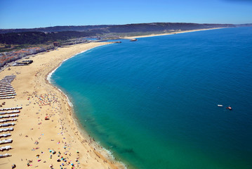 Fototapeta na wymiar Coastline of Nazare in Portugal