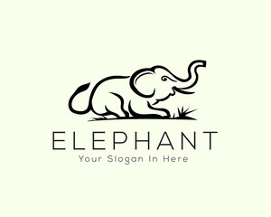 sitting elephant logo art design inspiration
