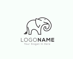 Stand elephant line art logo design inspiration