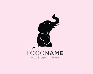 Simple sitting elephant logo design inspiration