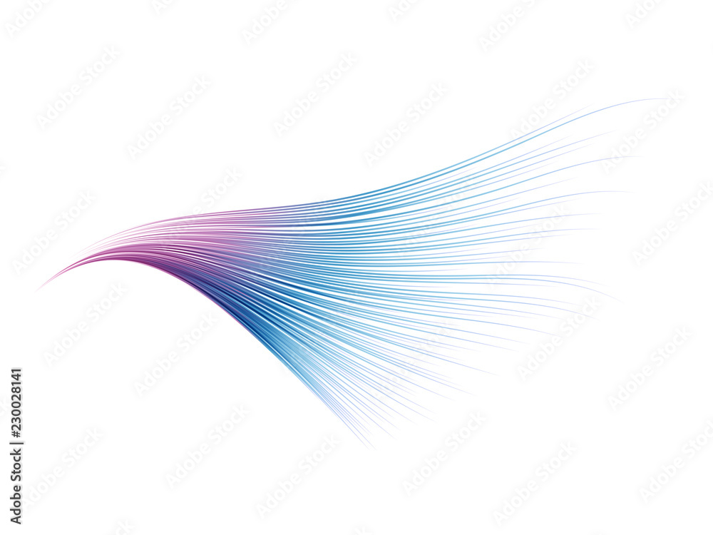 Poster Abstract colorful curved lines stroke isolated on white background for vector illustration design element