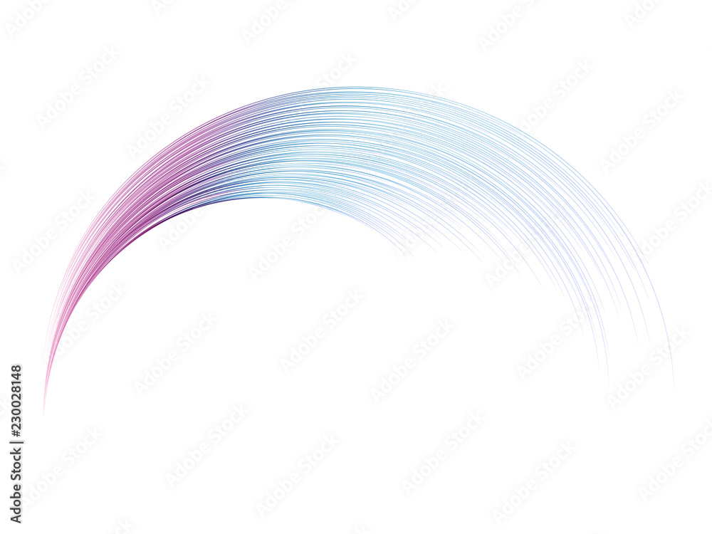 Aufkleber Abstract colorful curved lines stroke isolated on white background for vector illustration design element