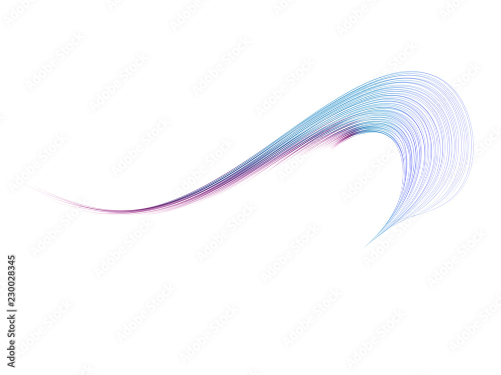Poster Abstract colorful curved lines stroke isolated on white background for vector illustration design element