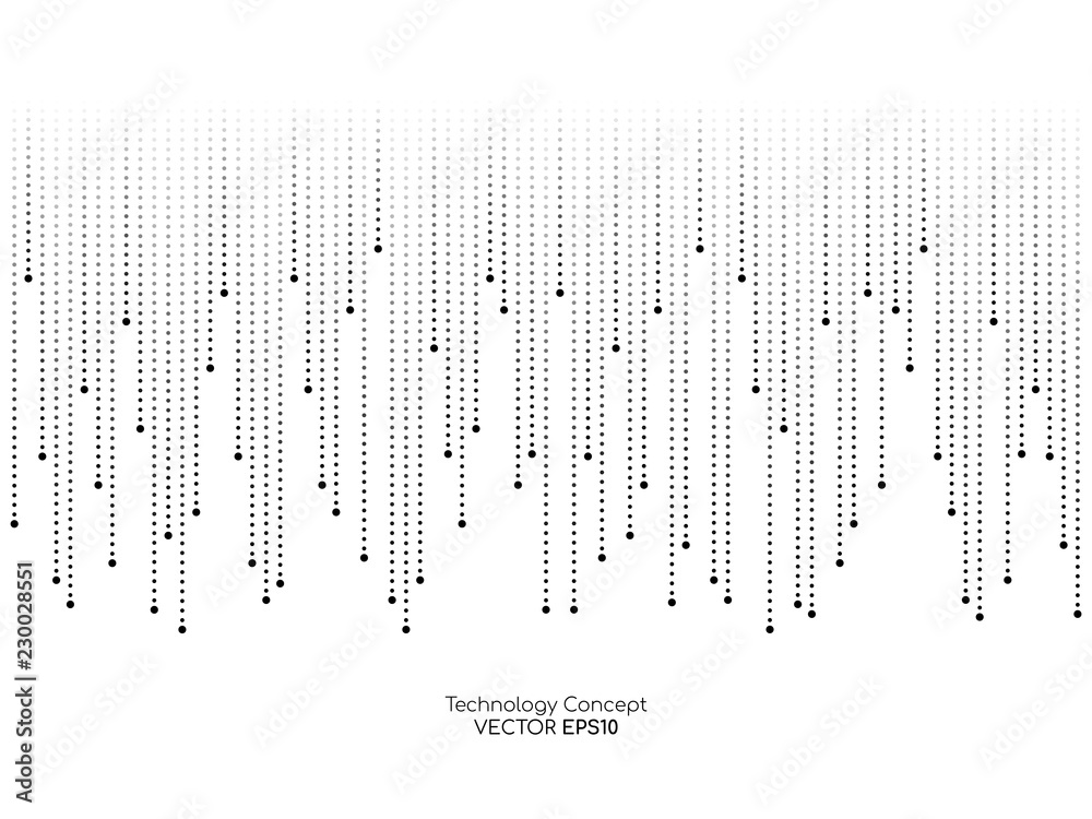 Poster Vector abstract dotted lines pattern background in concept of technology, digital, a.i. science concept with space for text isolated on white background.