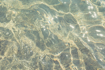 Fototapeta na wymiar Clear transparent sea water, white and beach, natural marine background