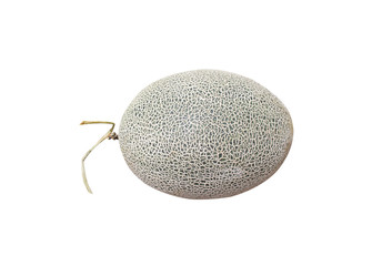 Rock melon or cantaloupes melons ,green melon nets isolated on white background with clipping path