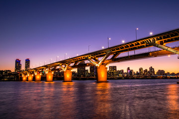 Cheongdam Bridge of Beautiful Light Night View