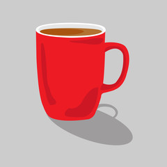 Vector Illustration of a red cup of coffee