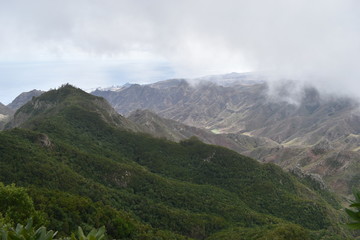 Obraz premium Viewpoint Mirador del Pico del Ingles in Cruz del Carmen in the Anaga mountains in Tenerife near Santa Cruz