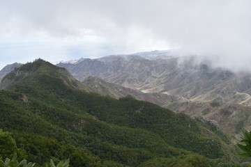 Fototapeta na wymiar Viewpoint Mirador del Pico del Ingles in Cruz del Carmen in the Anaga mountains in Tenerife near Santa Cruz