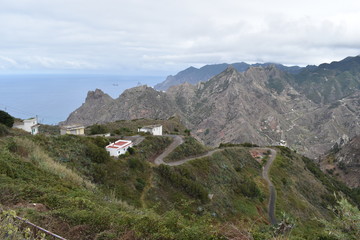 Fototapeta na wymiar View over the beautiful village Taborno at the Mirador Fuente de Lomo in the north of Tenerife, Europe