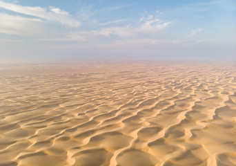 view from above, overlooking sunrise in a desert © katiekk2