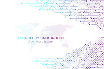 Computer motherboard vector background with circuit board electronic elements. Electronic texture for computer technology, engineering concept. Motherboard integrated computing illustration.