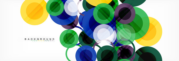 Abstract colorful geometric composition - multicolored circle background
