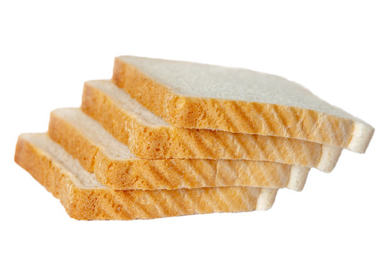 Sliced bread isolated on white.