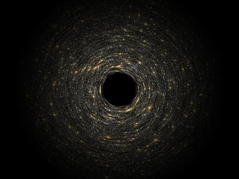 Fototapeta Black hole over star field in outer space. Abstract space wallpaper. Universe filled with stars. Elements of this image furnished by NASA.