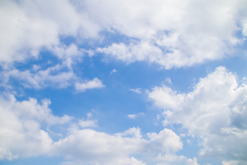 Naklejka na ściany i meble Blue sky background with tiny clouds.Cloudy blue sky abstract background.