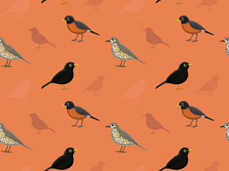 Bird True Thrush Wallpaper
