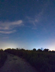 Fototapeta na wymiar Night sky and trail