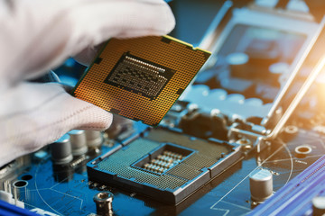 Electronic engineer of computer technology. Maintenance computer cpu hardware upgrade of...