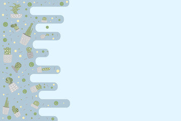 Vector compositon of doodle cactus design set.