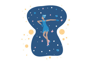 Figure skating concept. Vector illustration.