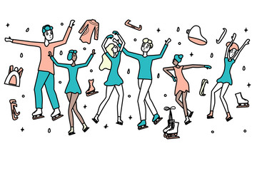 Figure skating concept. Vector illustration.