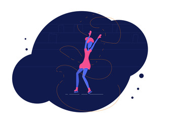 Figure skating concept. Vector illustration.
