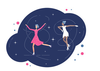 Figure skating concept. Vector illustration.