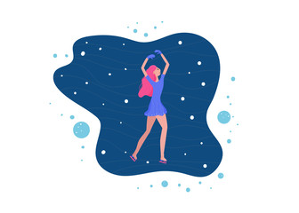 Figure skating concept. Vector illustration.