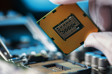 Electronic engineer of computer technology. Maintenance computer cpu hardware upgrade of...
