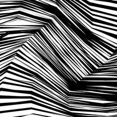 Abstract Warped Black and White Lines Background
