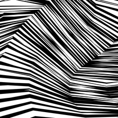 Abstract Warped Black and White Lines Background