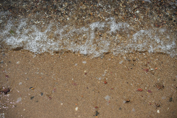 Soft wave of the sea on the sandy beach