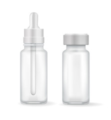 Medicine Glass Bottles Set Vector Illustration