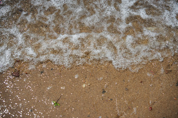 Soft wave of the sea on the sandy beach