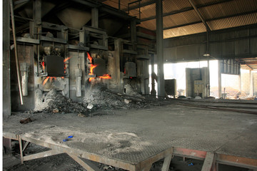 Fototapeta na wymiar old tin smelter