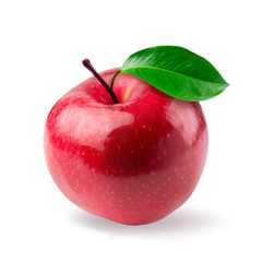 Red apple whole pieces isolated on white background