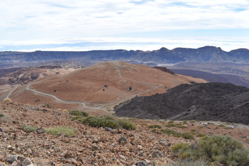 Hiking trail to the big famous volcano Pico del Teide in Tenerife, Europe