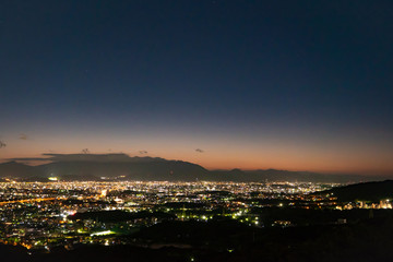 夜明け　福岡市　油山展望台からの眺望